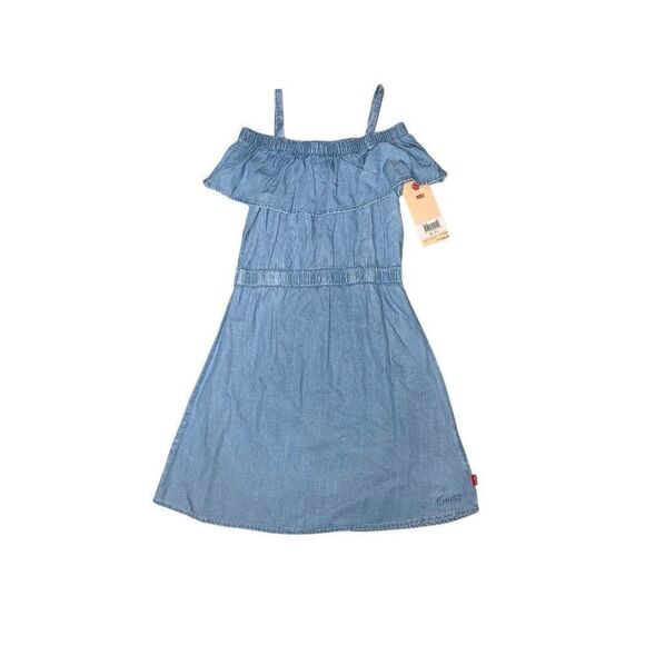 Levi’s Off The Shoulder Denim Dress - Picture 1 of 6